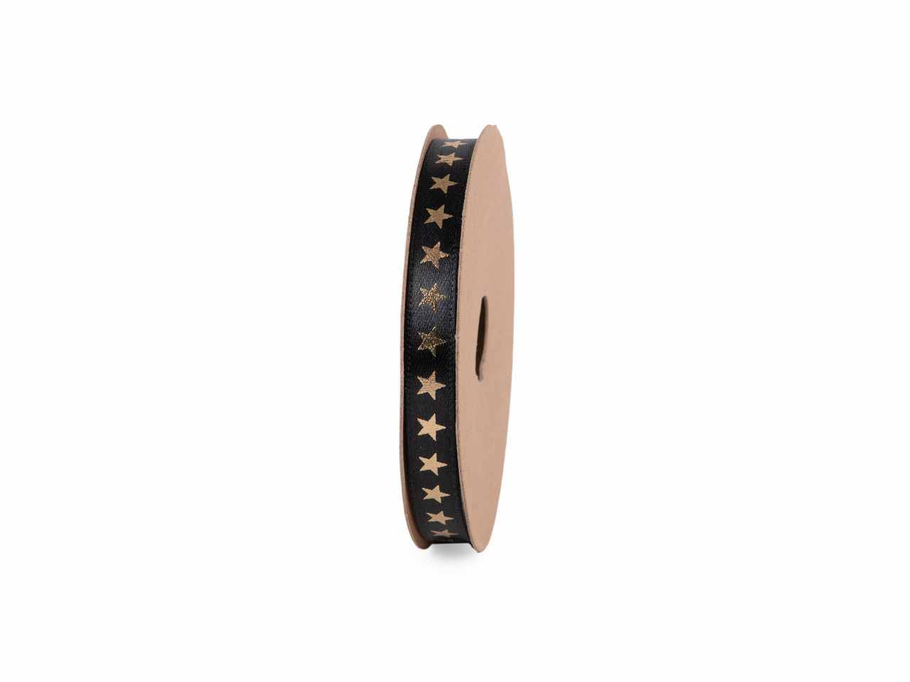 Nastro sturdust 9mmx10mt nero con stelle oro