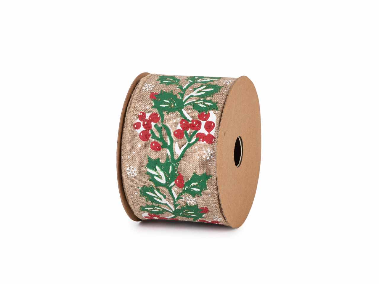 Nastro vik 63mmx10mt naturale con agrifoglio