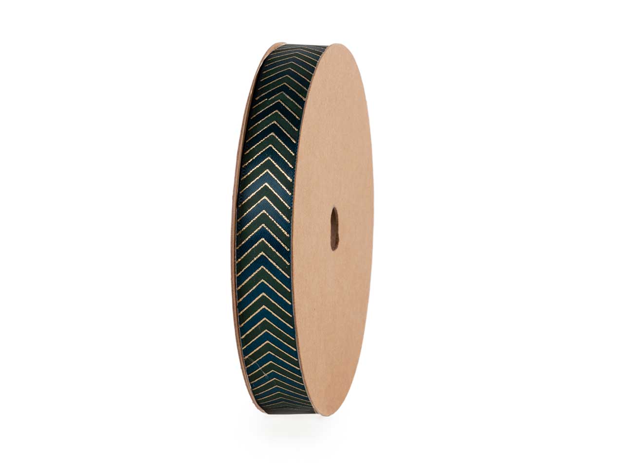 Nastro regalo blu petrolio e dorato spigato stampato 1,5cmx20mt - Star