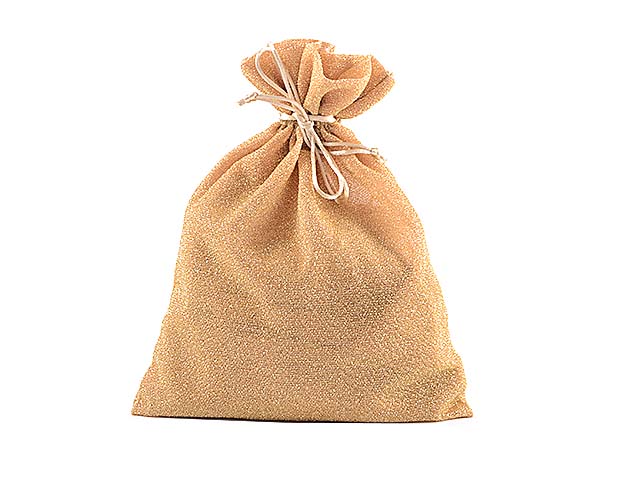 Sacchetto glitter 23x30.5cm oro 18564