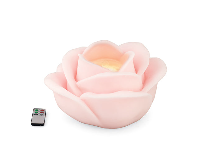 Rosa cera c/fontana led 24146