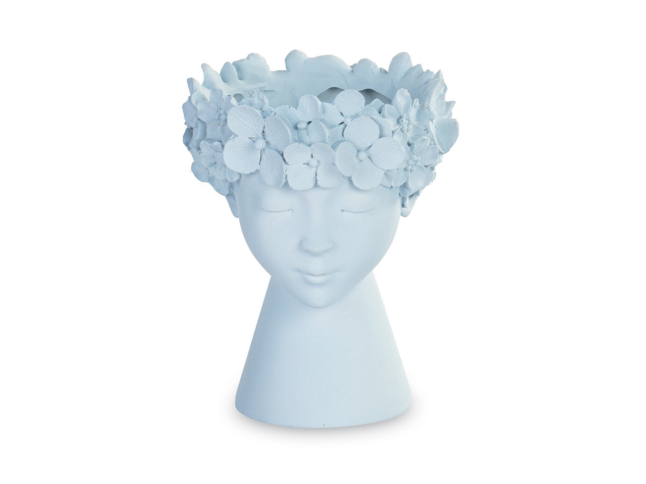 Vaso viso donna azzurro d.7,5xh.9,5cm