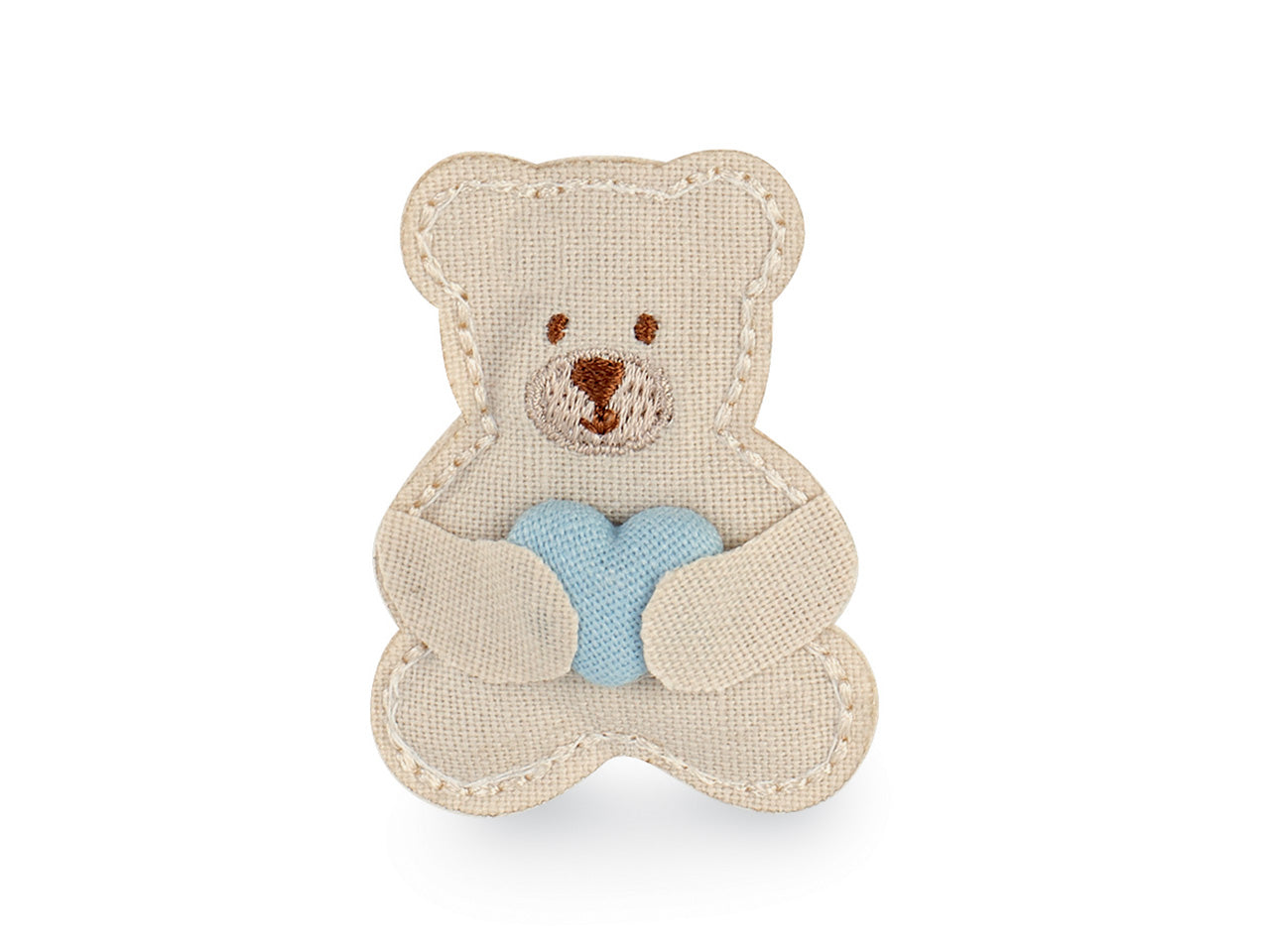 Orsetto cuore azzurro con adesivo 5,5cm