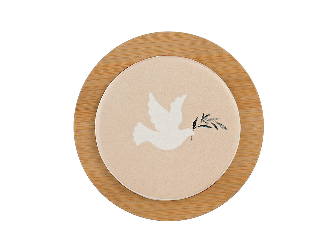 Candela in barattolo beige 6x6cm per cresima
