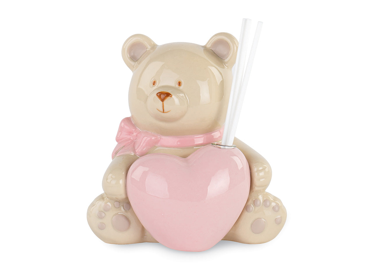 Orsetto diffusore con cuore rosa h.12cm