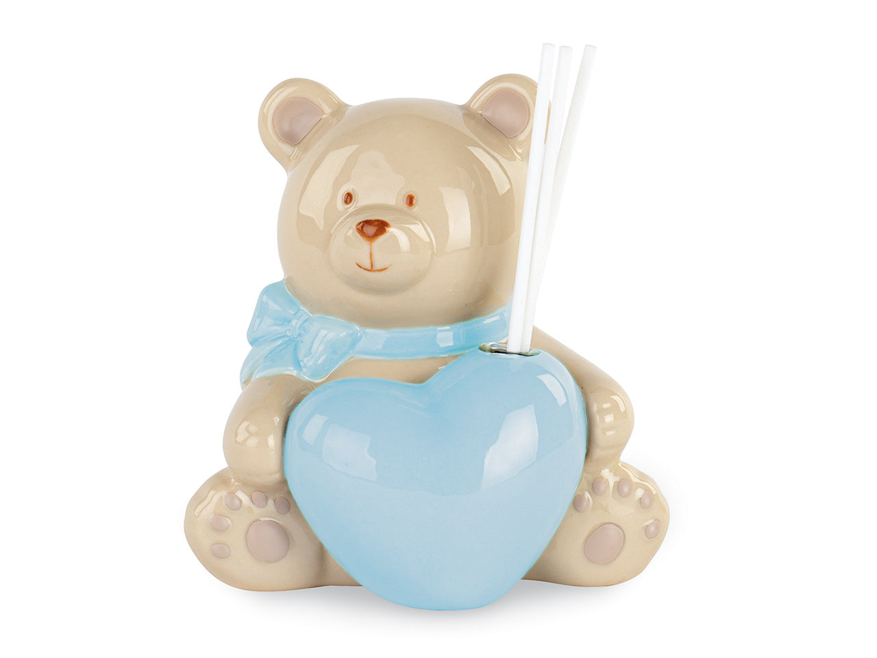Orsetto diffusore con cuore azzurro h.12cm