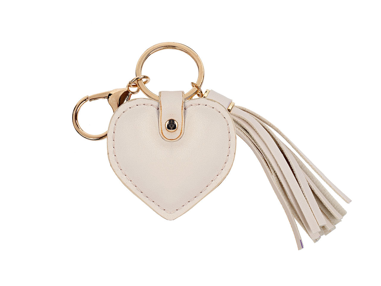Portachiavi a forma di cuore con nappa in ecopelle h.14,5cm