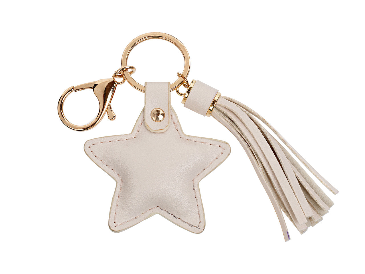 Portachiavi a forma di stella con nappa in ecopelle h.14,5cm