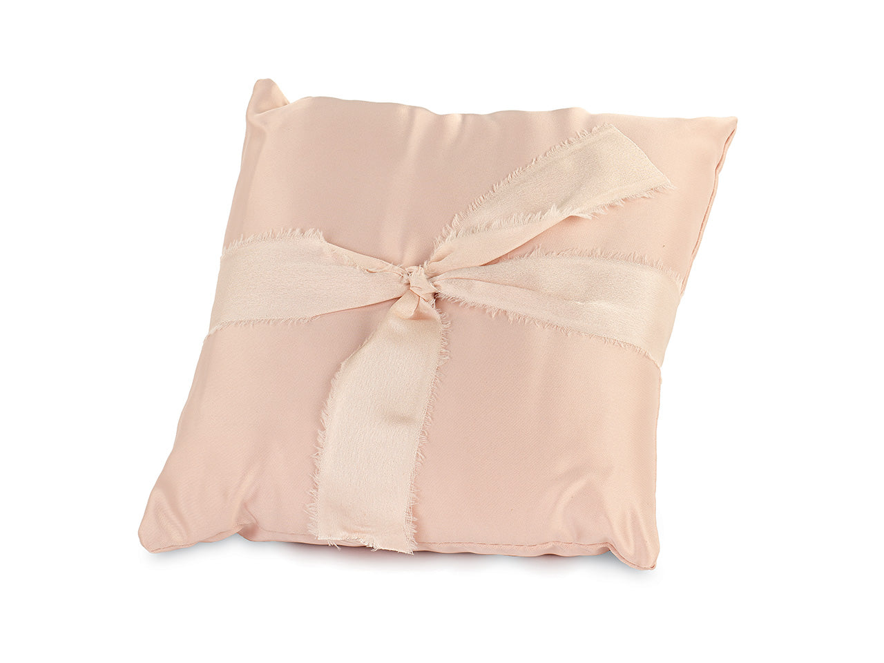 Cuscino per fedi in raso cipria con nodo 20x20cm