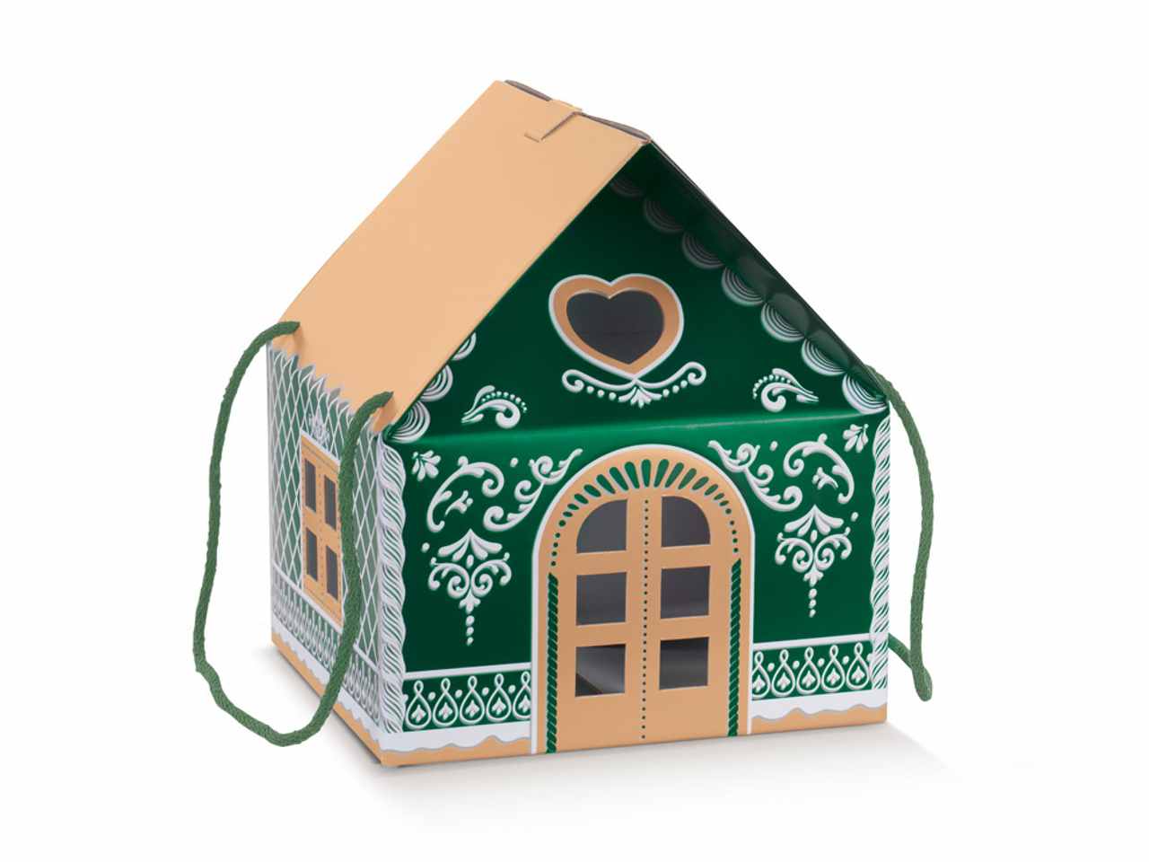 Casetta con cordino 245x245x150 kraft verde little houses