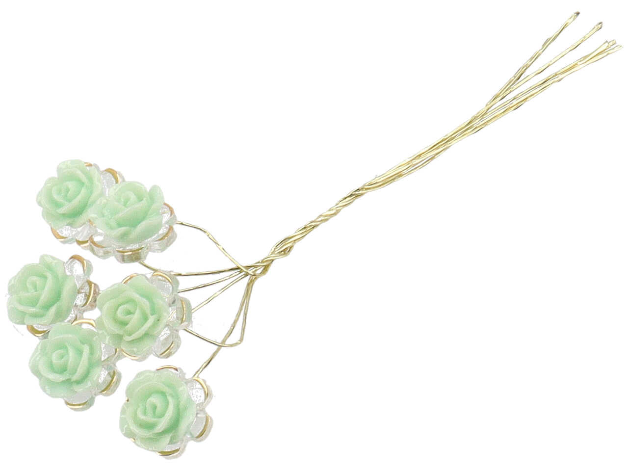 Mazzetto 6fiori d.15 verde oro 12 pezzi 57711m