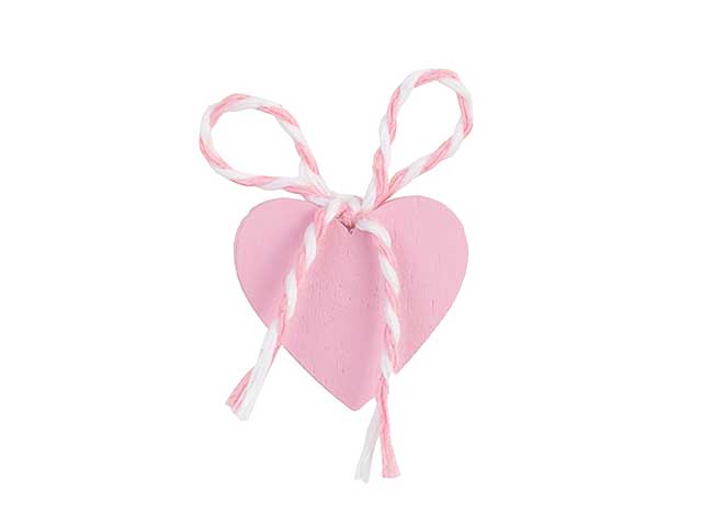 Cuore legno rosa c/adesivo 18689m