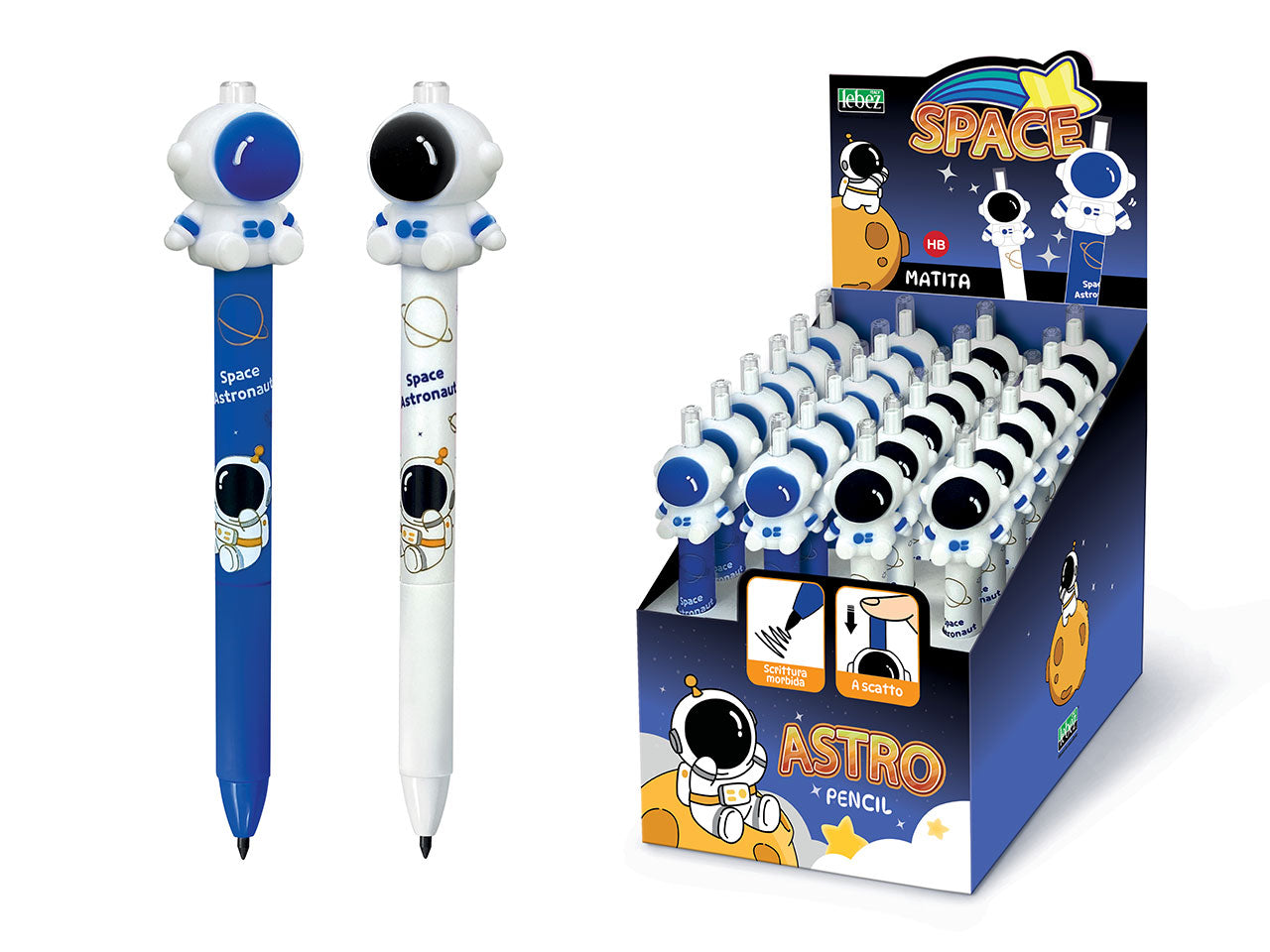 Portamine astronauta blu e bianco da 2 mm - Lebez