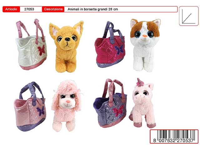Peluche animale grande in borsetta 27053