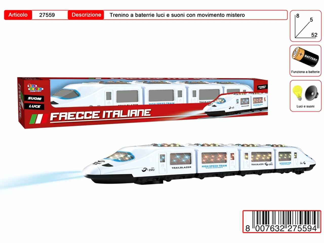 Treno con luci e suoni