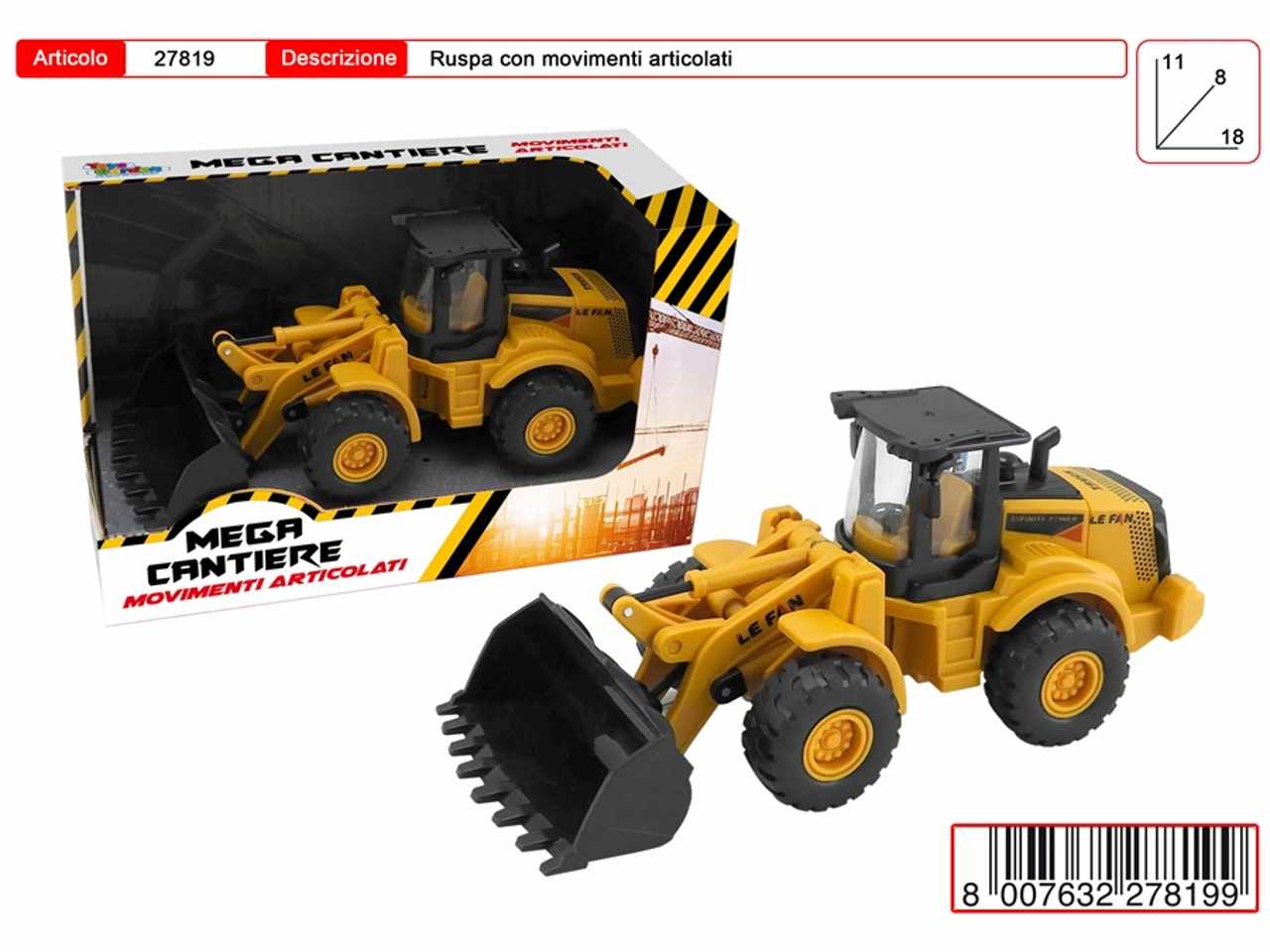Mezzi cantiere con movimenti articolati