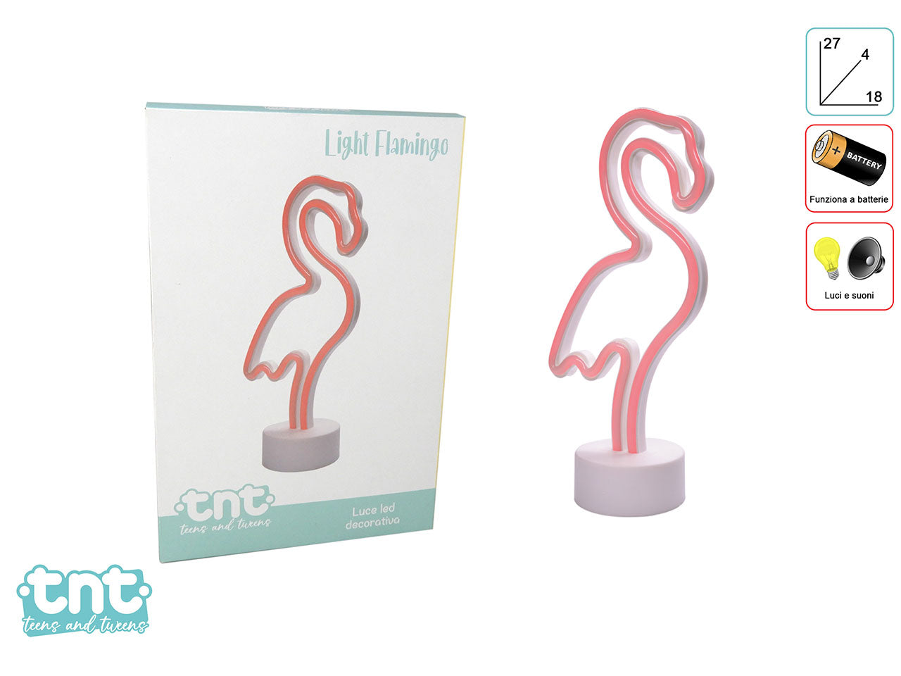 Tnt light flamingo luce led 27cm
