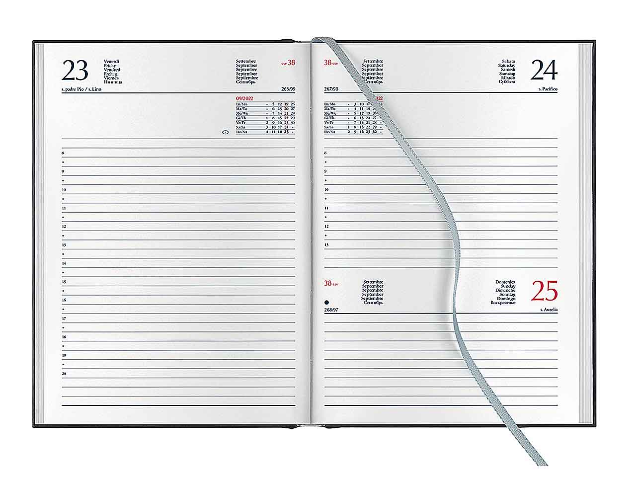 Agenda giornaliera 14.5x20.5 madrid cuoio