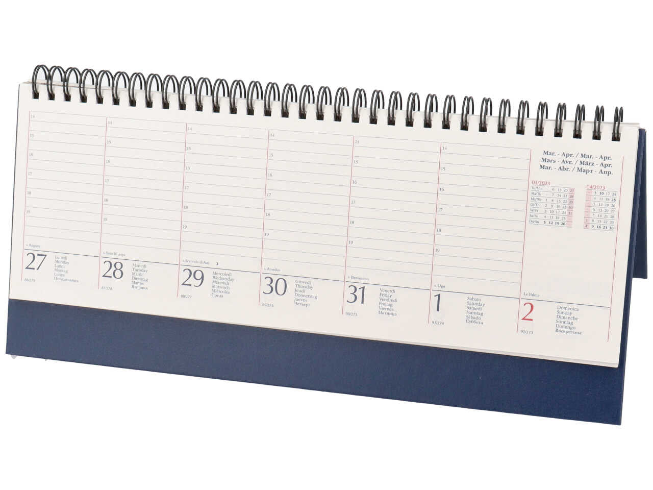 Planning settimanale 29,8x10,5cm gommato blu