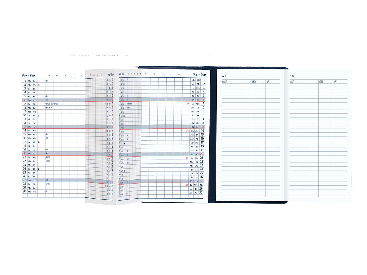 Agenda mensile misura 7x13,5cm