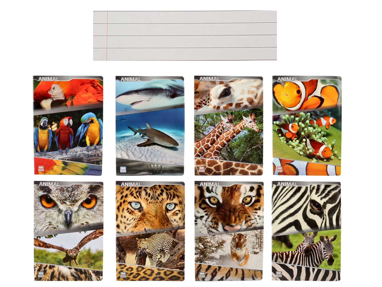Quaderno maxi 100gr animal rigatura C Fogli 18+1 - la confezione comprende 10 quaderni - assortiti