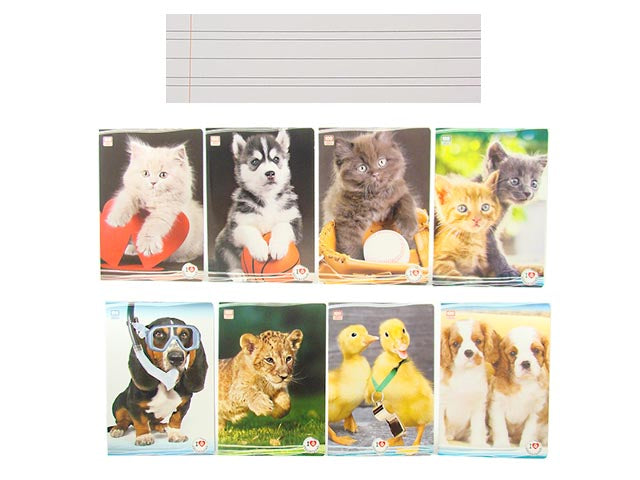 Quaderno maxi A4 cucciolosi rigatura B fogli 18+1 100gr - la confezione conprende 10 quaderni - assortiti