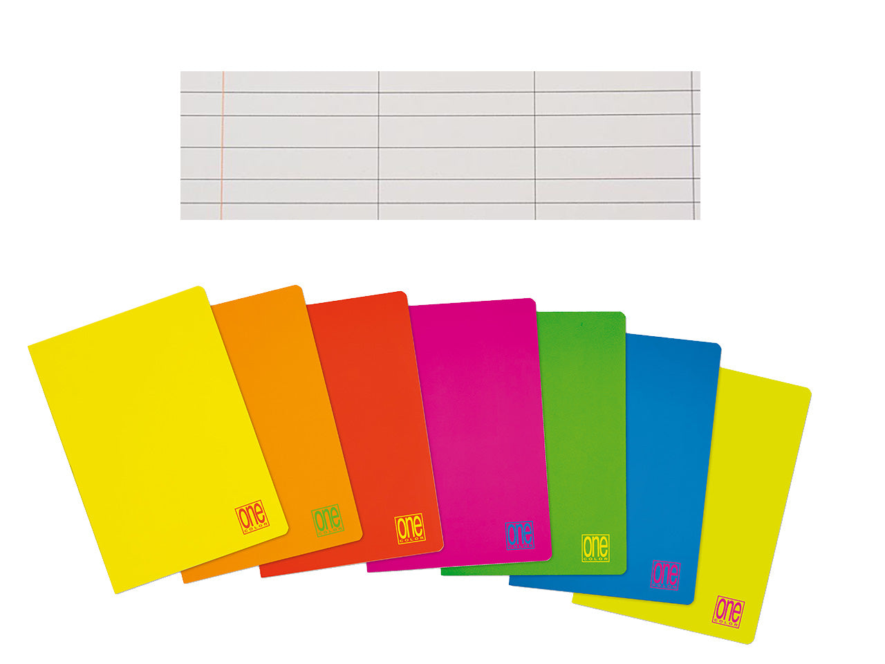 One color quaderno maxi fluo rigatura A 80gr - la confezione comprende 10 quaderni - assortiti