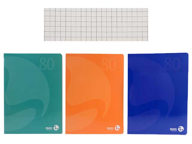 Quaderno a quadretti lumbek A4 rigatura 5mm 80gr misura 210x297mm 192 fogli colori assortiti