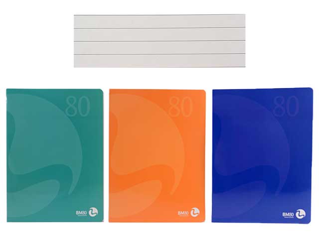 Quaderno a righe lumbek fogli 92 A4 rigatura 1r misura 210x297mm - la confezione comprende 5 quaderni - colori assortiti