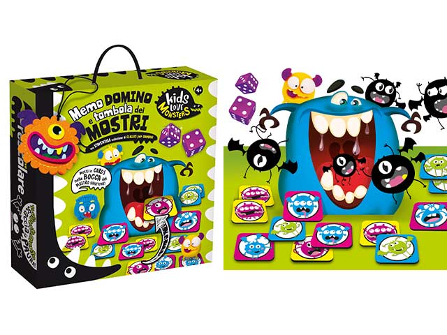 Kids l.monsters domino, tombola e memo