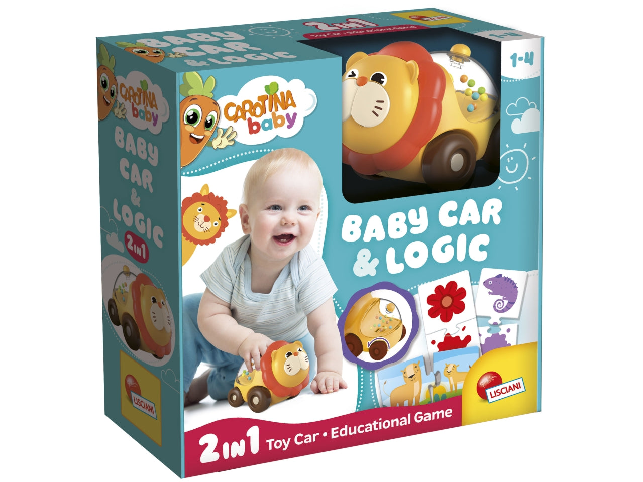 Carotina baby lion car & logic 2 in 1 macchinina e gioco educativo