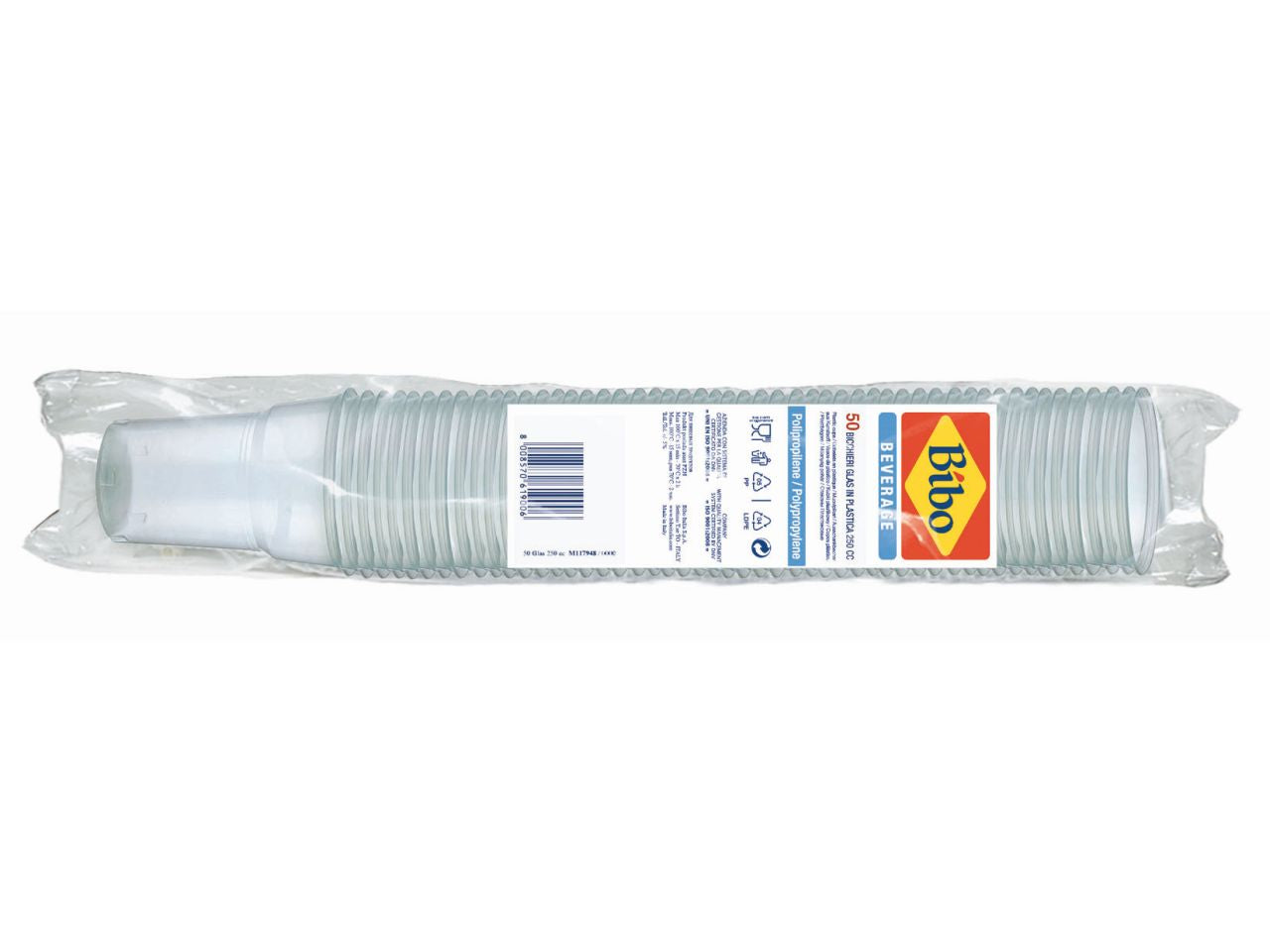 Bicchiere in polipropilene 200-250 ml la confezione contiene 50 bicchieri $