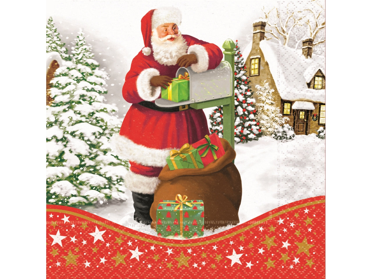 Tovaglioli ovatta 2 veli misura 33x33cm - babbo natale la confezione comprende 20 tovaglioli