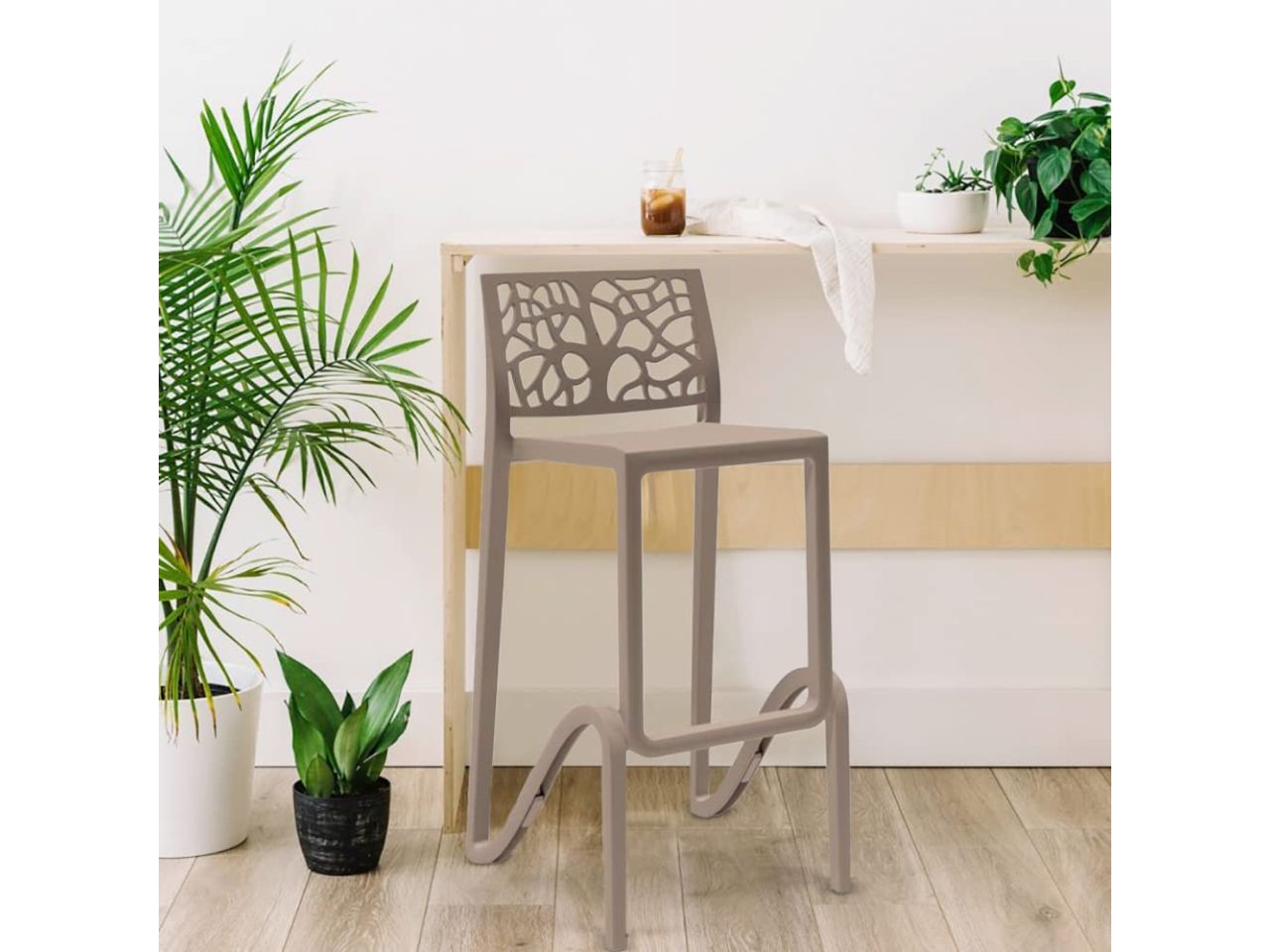 Sgabello zefiro tortora 47x46x100cm 650