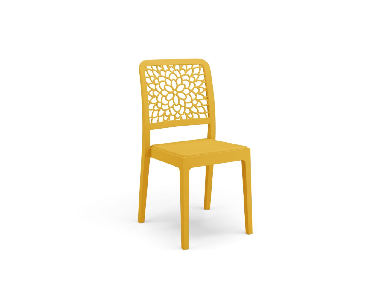 Sedia da esterno in plastica giallo senape Tiche 51x46x88 cm - Areta