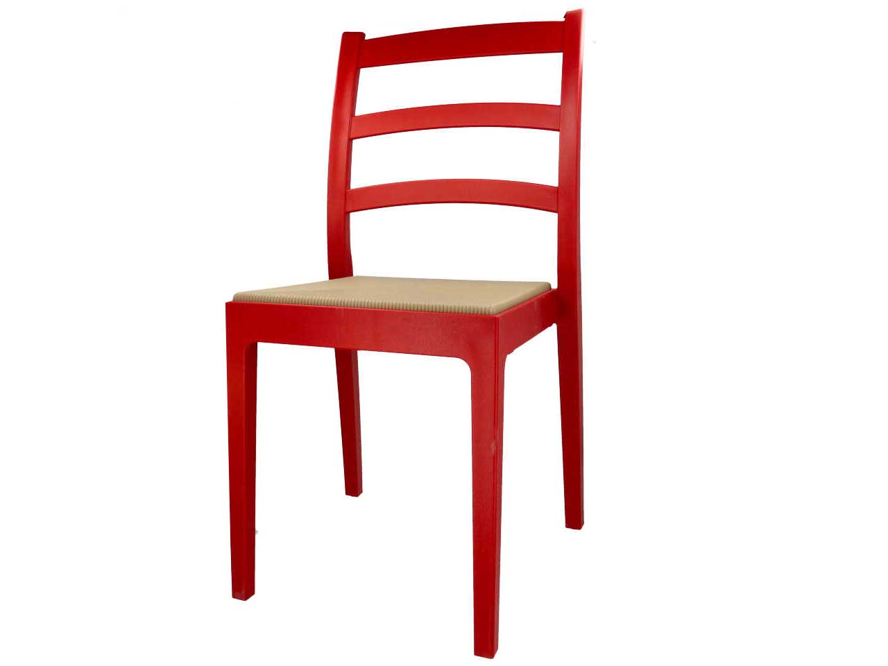 Sedia da esterno in plastica color rosso mattone vintage Rea 51x46x88 cm - Areta