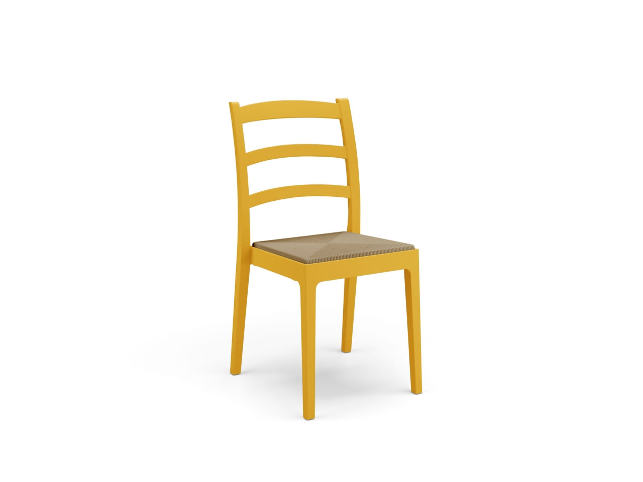 Sedia da esterno in plastica color giallo senape vintage Rea 51x46x88 cm - Areta