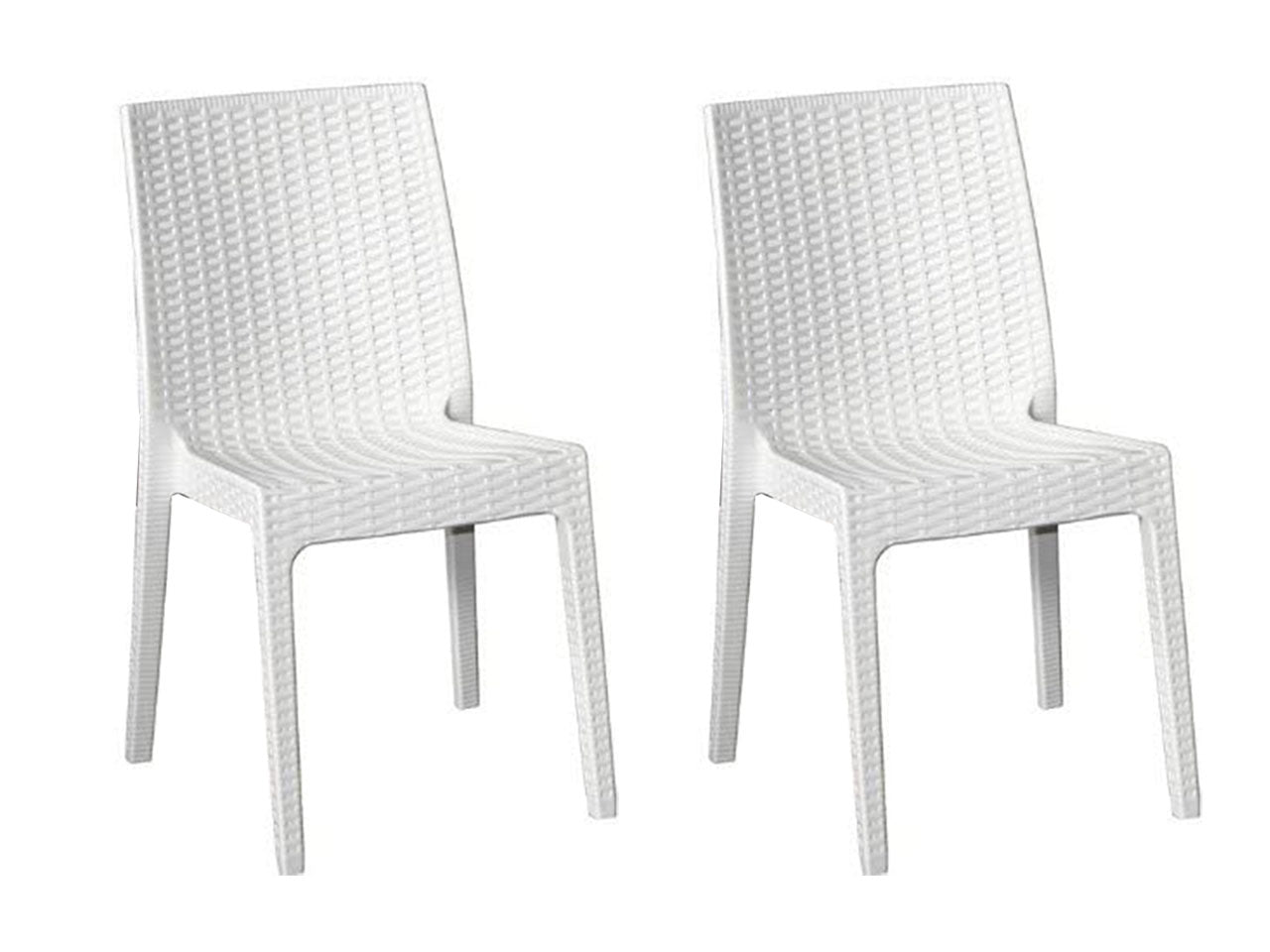 Sedia selene simil rattan set da 2 pezzi colore bianco