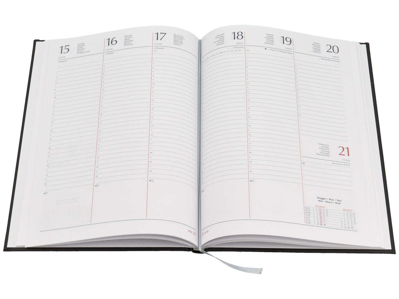 Agenda settimanale 17x24 nera 9131xmt14