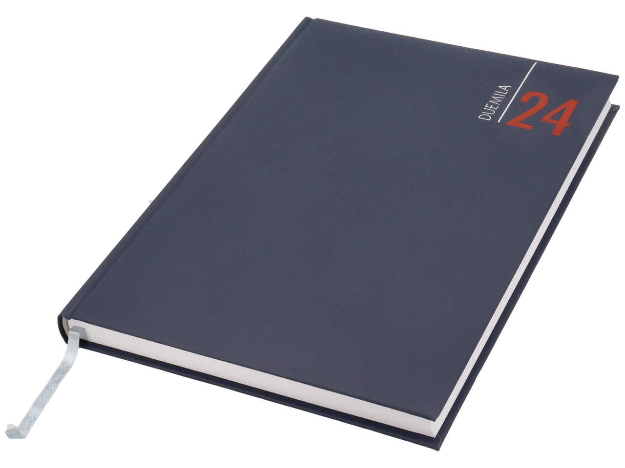 Agenda giornaliera 2024 formato 17x24cm blu con blocco fisso e sabato e domenica abbinati