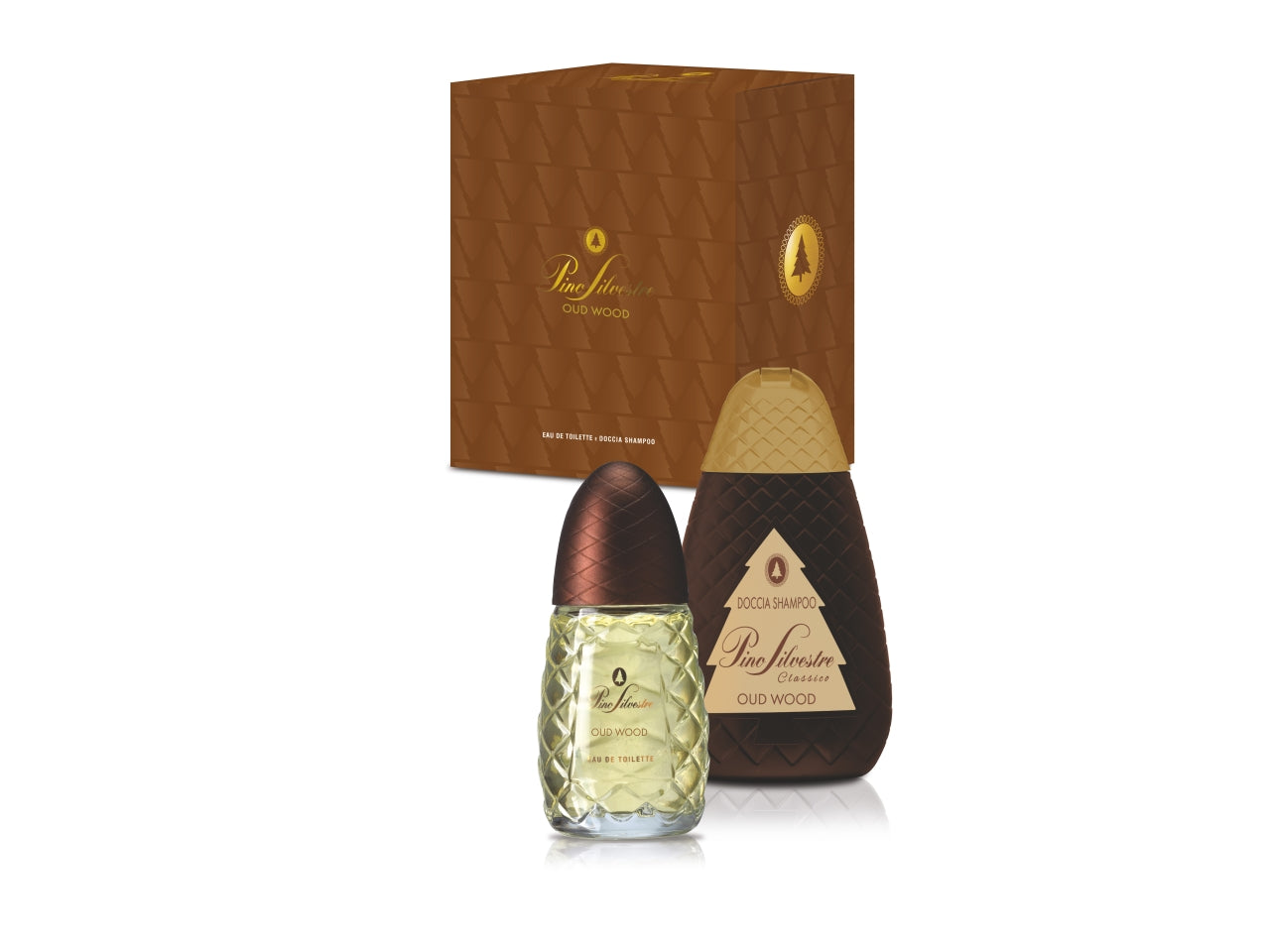 Pino silvestre oud wood confezione regalo contenente eau de toilette da 75ml, e doccia shampoo 400ml