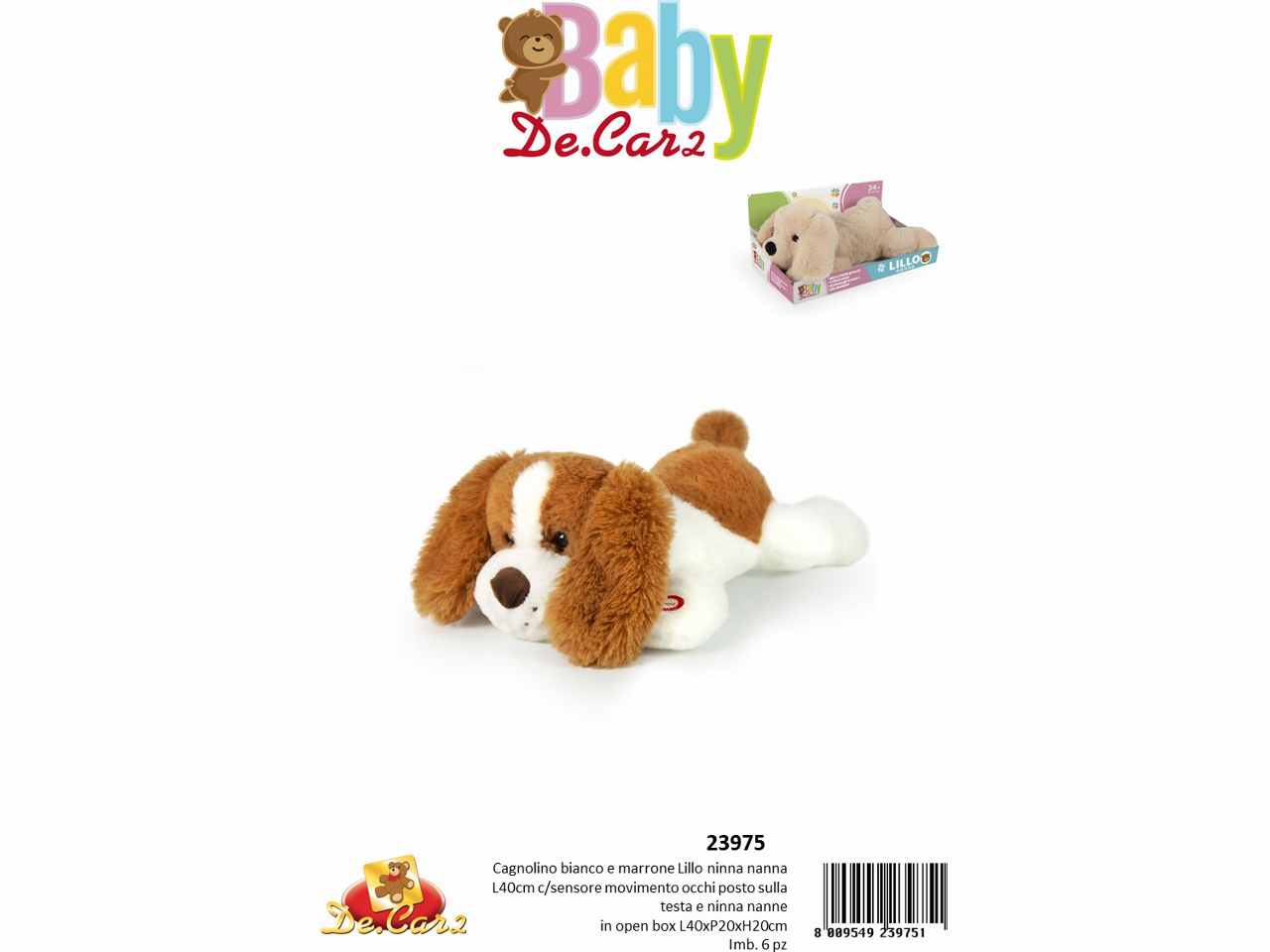 Peluche cane ninna nanna l40cm 23975