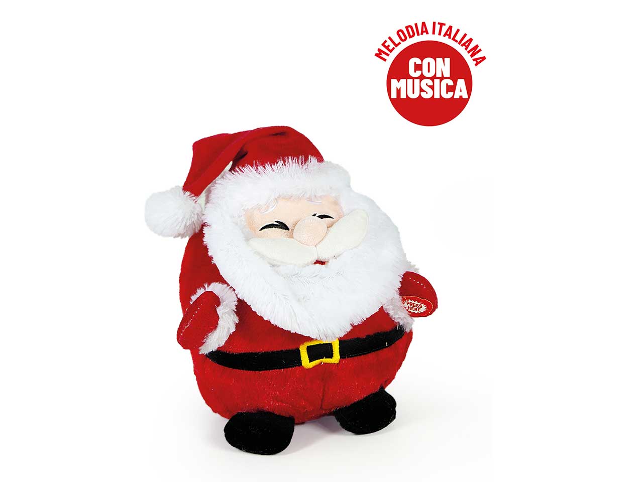 Babbo natale 23cm con musica natalizia in italiano