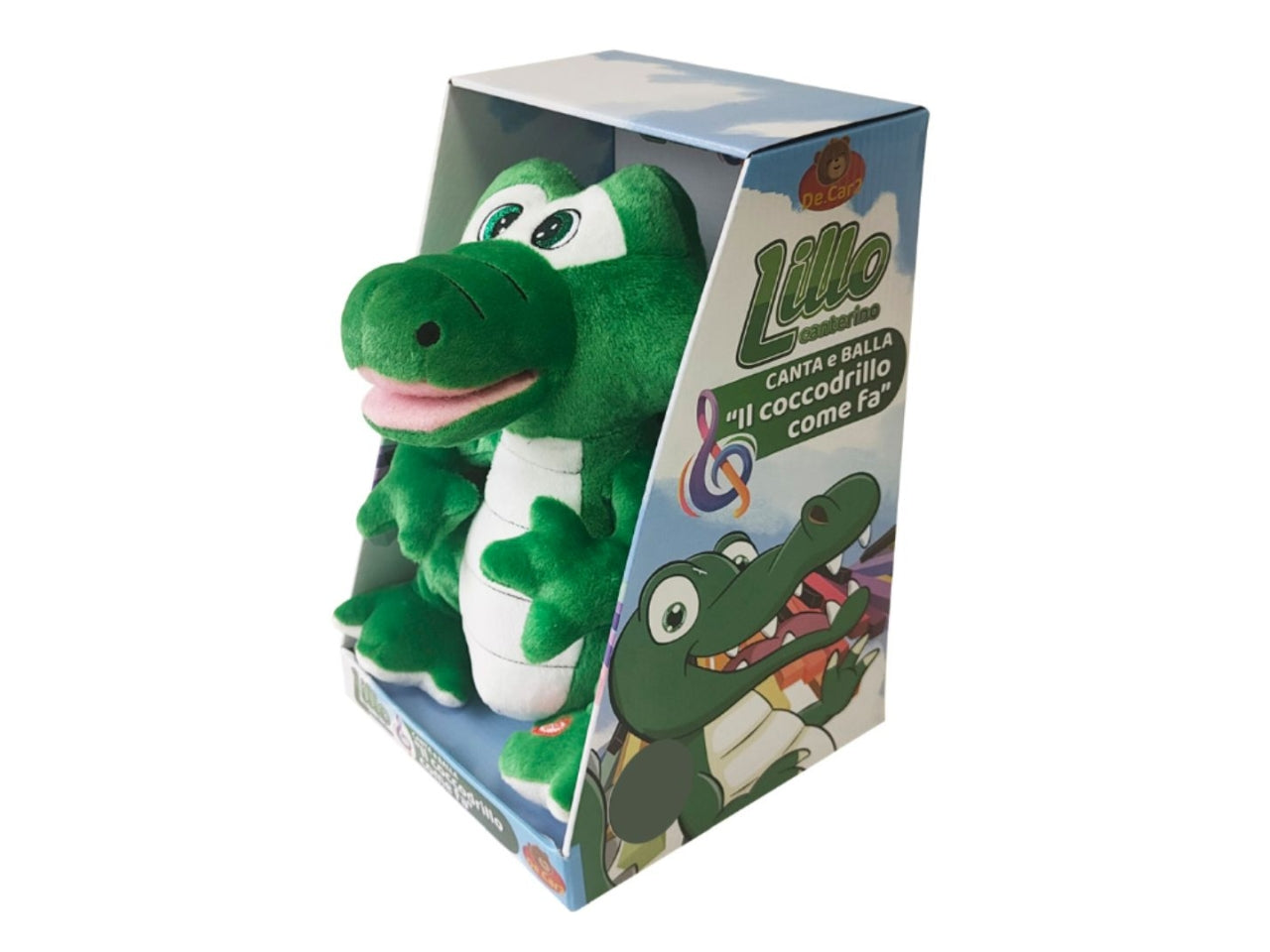 Peluche lillo coccodrillo con sensore di movimento canta il coccodrillo come fa, funzionamento a batteria e 3 pile aaa incluse