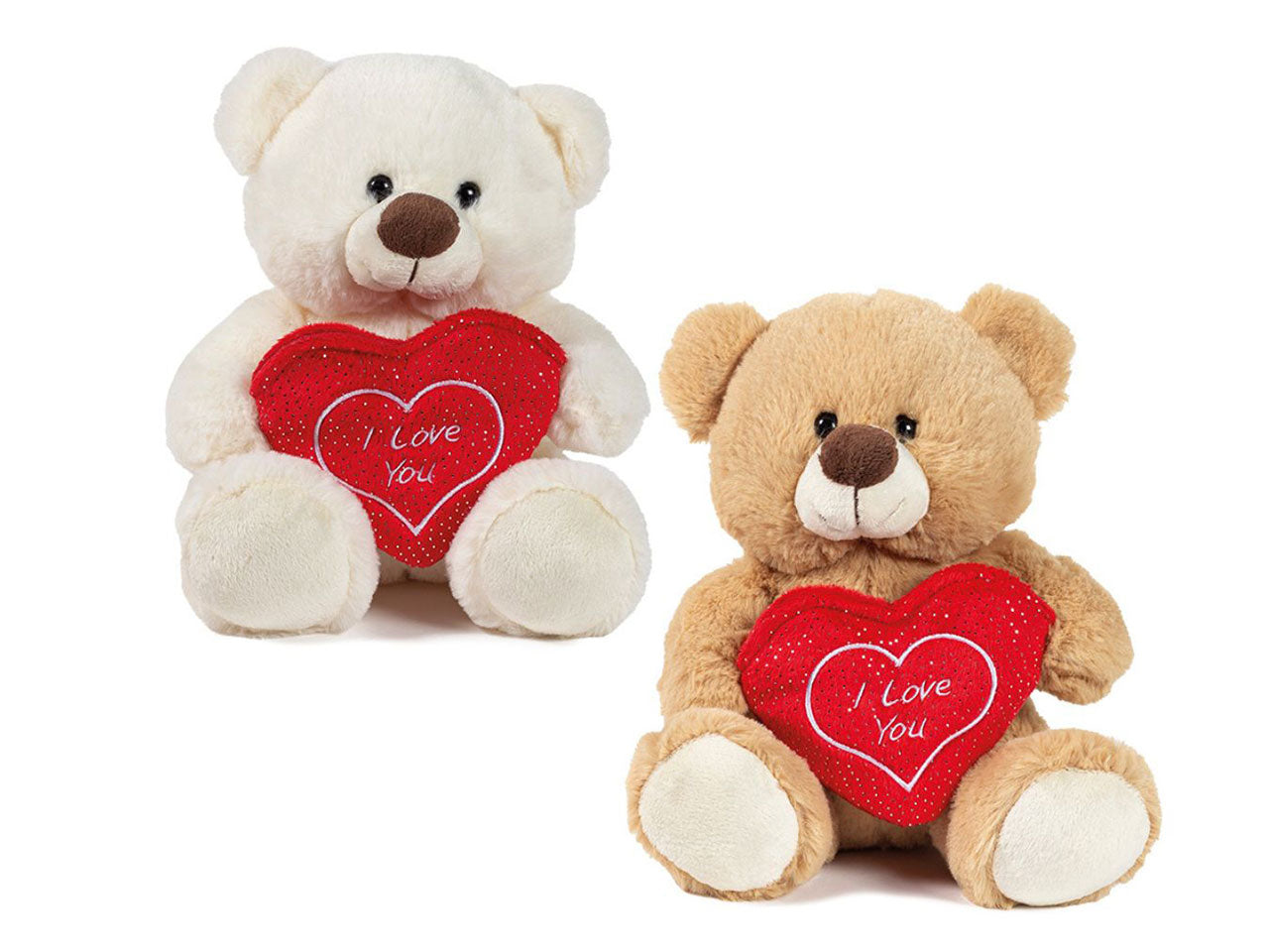 Peluche orso 23cm con tasca cuore con velcro