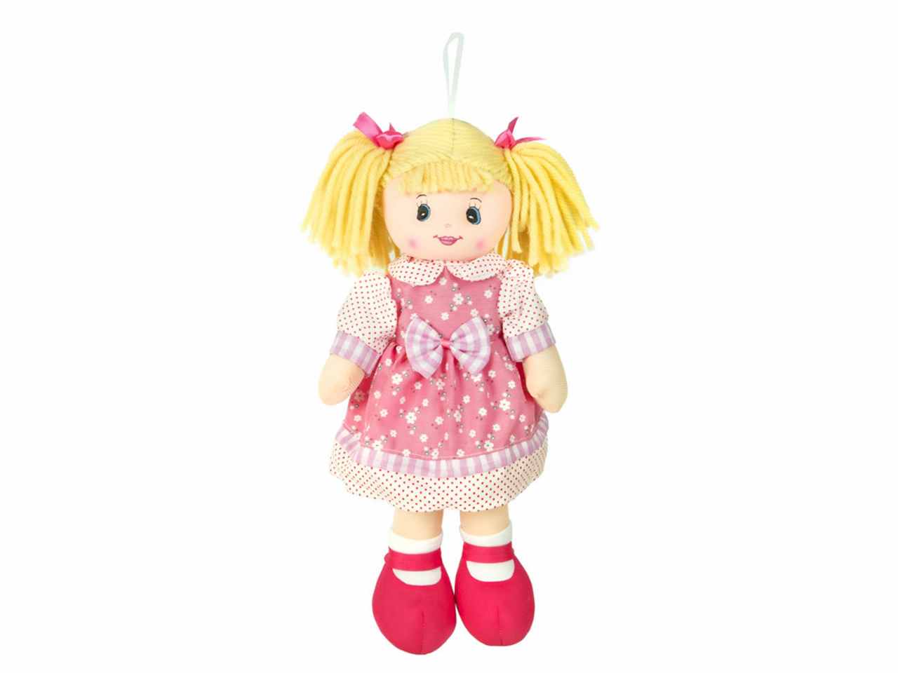 Bambola pezza 35cm c/vestito e fiocco 26987