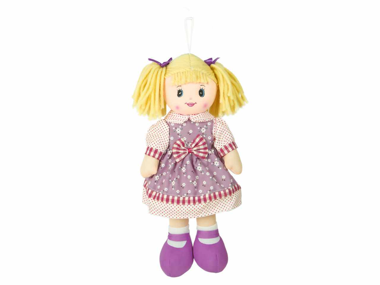 Bambola pezza 35cm c/vestito e fiocco 26987
