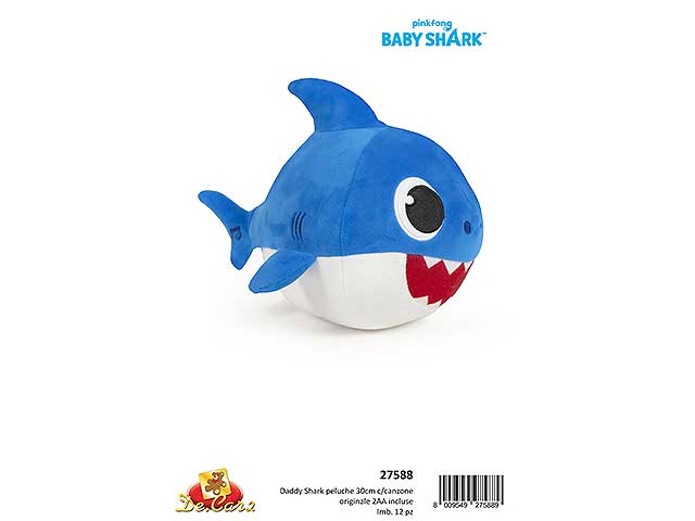 Peluche daddy shark l30cmc/canzon 27588