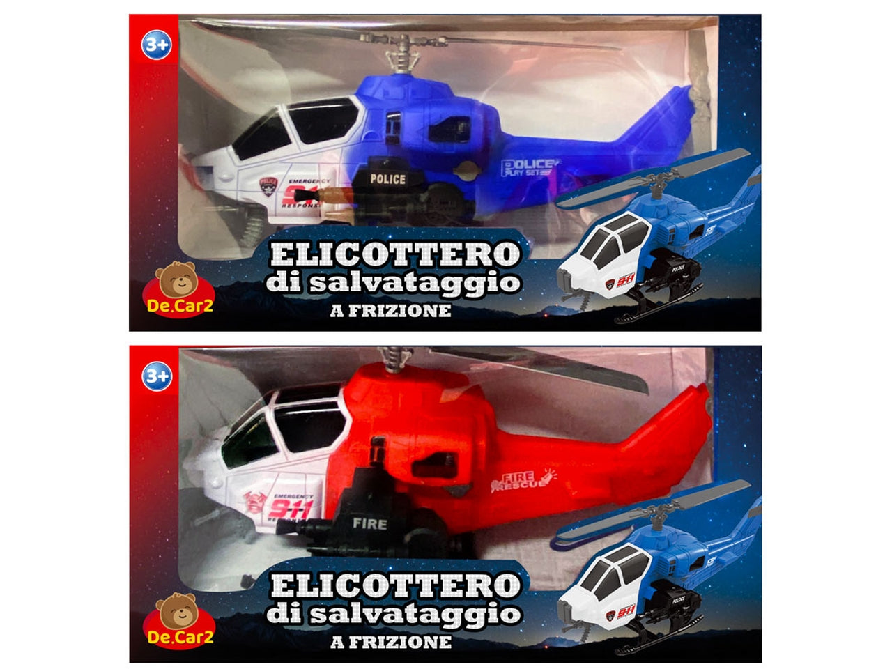Elicottero pompieri/polizia h.18x37cm