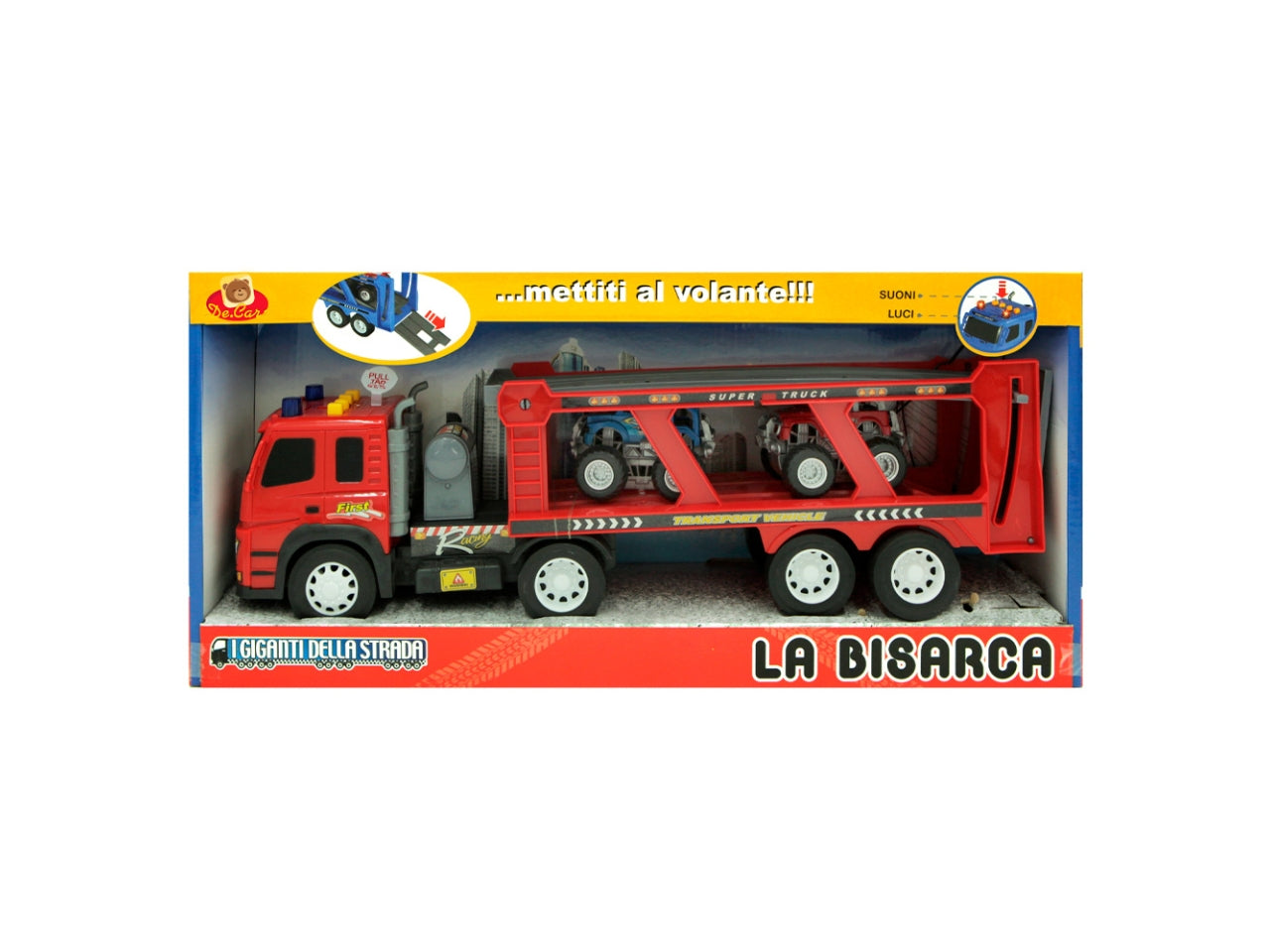 Bisarca con mezzi , luci e suoni h.21xl.50cm